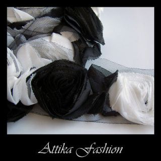   ★ Chiffon Mesh Lace Fabric Trim *6 Flowers*Headbands & Costumes