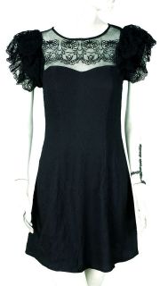 NEW $148 MISS SELFRIDGE Cutwork Embroidered Mesh Black Dress Extra 