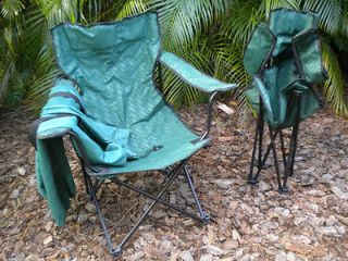 Pair of Collapsible Quad Chairs (director’s chair) / cup holders