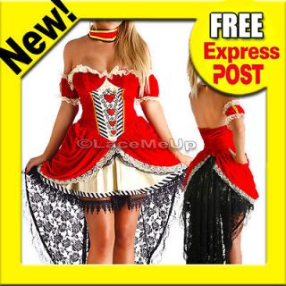 Queen of Hearts Deluxe Fancy Costume Dress long Grown Ladies Plus size 