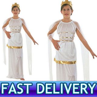 CHILDRENS GIRLS GREEK ATHENA ROMAN EGYPTIAN GODDESS TOGA FANCY DRESS 