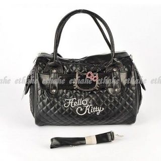 Hello Kitty Faux Leather Handbag Shoulder Bag Tote Purse Satchel Black 
