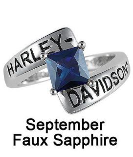 Harley Davidso​n® September Birthstone Ring   Faux Saphire   size 5 