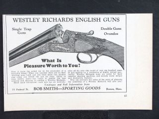 1928 WESTLEY RICHARDS Double Barrel Shotgun magazine Ad English 
