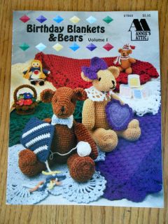 Birthday Blankets & Bears Vol. 1 Annies Attic 87B68 1993 Crochet