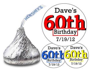 216 ~ 60th BIRTHDAY PARTY FAVORS HERSHEY KISS LABELS