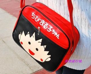 New Chibi Maruko Synthetic Leather Messenger Shoulder Bag Red CMB1