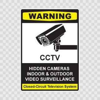   Sticker Warning sign CCTV Hidden Cameras Video Surveillance X4X27