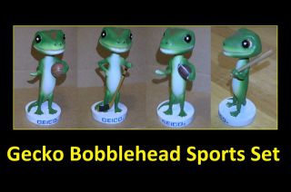   GECKO Complete Set of 4 Sports Bobblehead 5 / Bobble Head Lizard