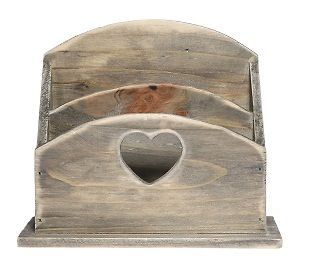 Wooden post rack distressed shabby vintage chic letter holder heart 