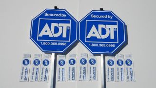 ADT HOME SECURITY ALARM SYSTEM YARD SIGN & 10 WINDOW STICKERS NO 