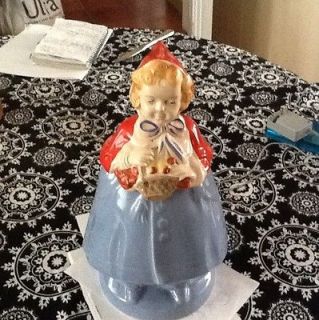 Little Red Riding Hood by Cronin China Blue Dress 1930s Cookie Jar