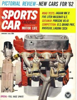 1962 SPORTS CAR GRAPHIC Jan PAXTON Supercharger DEVIN Porsche RS 61 