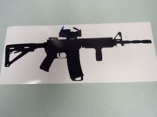M16 AR 15 9 long Decal Sticker Black Die cut