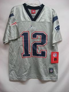Tom Brady New England Patriots Silver NFL YOUTH X Large 18/20 Jersey