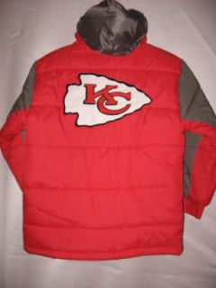   City Chiefs Red & Grey NFL Youth Bubble Hoody Jacket Medium   Jersey $