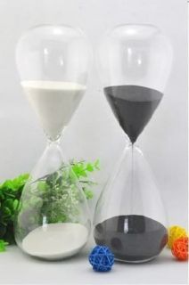 White or black sand sandglass Hourglass Timer 60 Minutes home desk 
