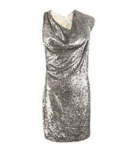 NwT ALLSAINTS VELUTINA SILVER Sequin DRESS UK8 US4 Ret$480 Rare & Sold 