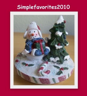 Yankee Candle Snowman Christmas Tree Peppermint Jar Topper
