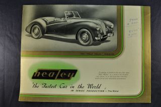 1949 Healey Mille Miglia Roadster, Saloon & Sportsmobile Original 