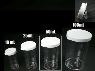 10x 50mL Clear Empty Pharmacy Container Jar Box Bottle Pill Tablet Pot 