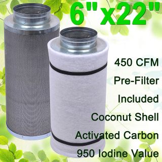 450CFM Hydroponic Air Carbon Filter Odor Control Scrubber for 