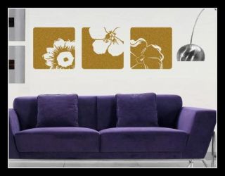 Canvas Effect Flower Vinyl Wall Art Sticker Decals Fashionable 
