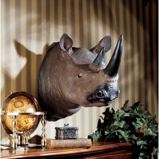 African Black Horn Rhino Wall Mount Sculpture. In Home Decor Products 