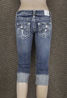 Capris LA Idol Jeans Sz 0 15 Classic Ripped White Stitching 