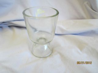 ANTIQUE CLEAR GLASS EGG CUP 4.25 top & bottom opening Vintage Morning 