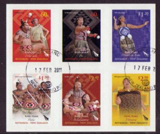 NEW ZEALAND 2011 KAPA HAKA SELF ADHESIVE SET 6 F.USED