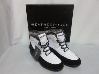   Sz 8 M Linda Faux Fur Lined Water Resistant Boots White NIB