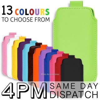 PREMIUM LEATHER PULL TAB SKIN CASE COVER POUCH FOR SAMSUNG CHAT 222 