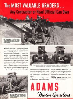 1939 JD Adams Co Indianapolis IN Ad Adams Heavy Duty Motor Graders
