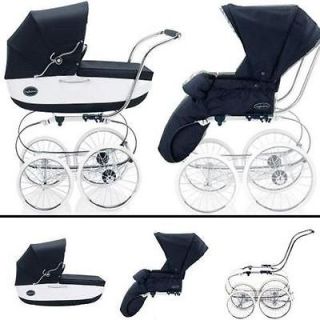 Inglesina SYSTM11VER Classica Pram and Seat with Raincover   Navy 