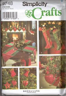   Craft Sewing Pattern Holiday Christmas Stocking Ornaments Tree Skirt