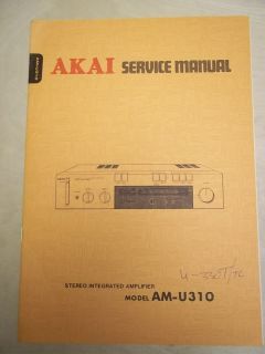   Akai Service/Repair Manual~AM U310 Integrated Amplifier/Amp~Original