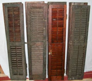 OLD Antique Interior Window Shutters 4 Matched Pairs