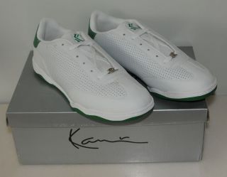 karl kani tennis sneaker shoe white green sz 11 nib