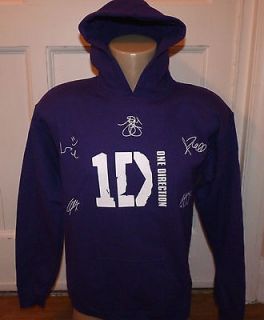 ONE DIRECTION HOODIE HOODED TOP PURPLE SIZE 10/11 YEARS 5 SIGNATURES