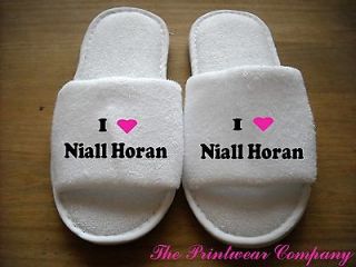 LOVE NIALL HORAN ONE DIRECTION WHITE LADIES SLIPPERS ONE SIZE FITS 4 