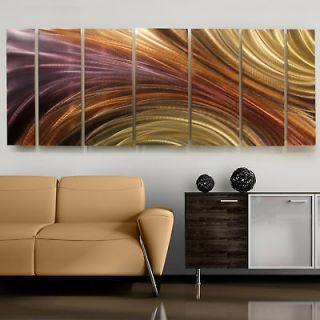Large Modern Bronze/Gold Earth Toned Fine Metal Wall Art Painting 