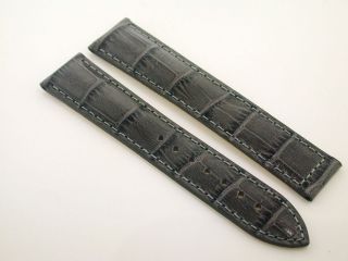LEATHER STRAP WATCH BAND FOR 22MM OMEGA SEAMASTER GREY #30