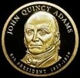   Frosted Cameo Proof Presidential Dollar John Quincy Adams 6th Pres