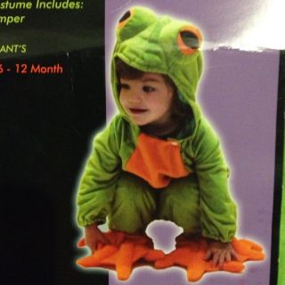 NWT Boys Infant Baby Size 6 12 Months Green Frog Costume Halloween