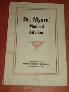 Vintage 1925 Dr J. W. Myers’ Medical Advisor Quack Medicine Home 
