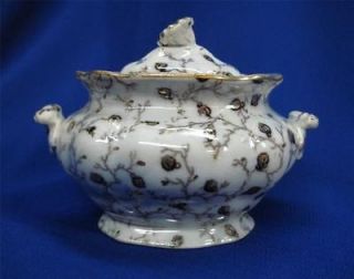 MINIATURE CHILD SIZE MULBERRY IRONSTONE TRANSFERWARE TUREEN