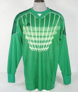 Adidas ClimaLite Goal Keeper Jersey Green Goalie Padded Elbows Mens 