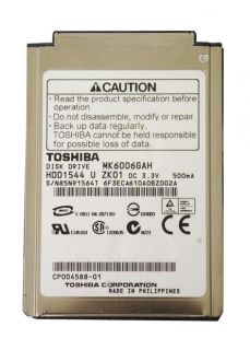 Toshiba 60 GB,Internal,42​00 RPM,1.8 (MK6006GAH) Hard Drive