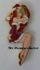 Disney Pin Christmas Jessica Rabbit dressed as Santa Holding Mistletoe 